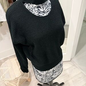 Anthropologie Black Cowl Neck Sweater